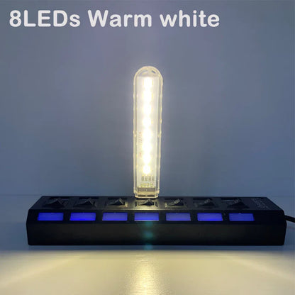 Mini USB LED Desk Lamp | 8 Color Night Light with Eye Protection