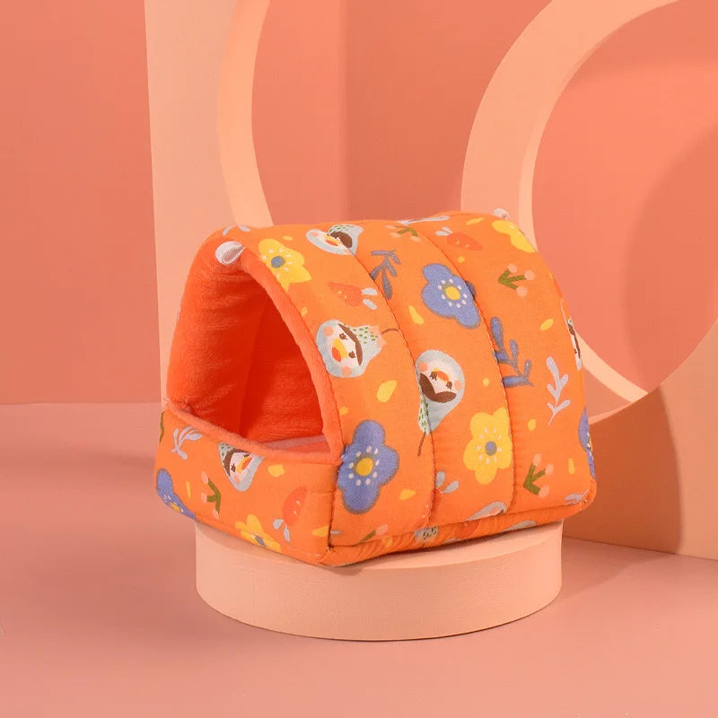 Cute Mini Cage Rabbit Squirrel Winter Warm Cotton Mat Guinea Pig Nest Hamster House Small Animal Sleeping Bed Pet Hanging Cage
