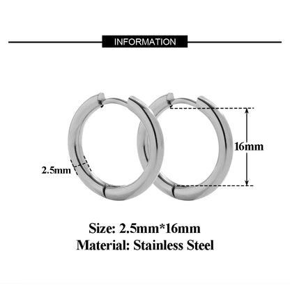 10pc 18K PVD Gold Plated Hoop Earrings Set | Unisex Punk Hip Hop Jewelry