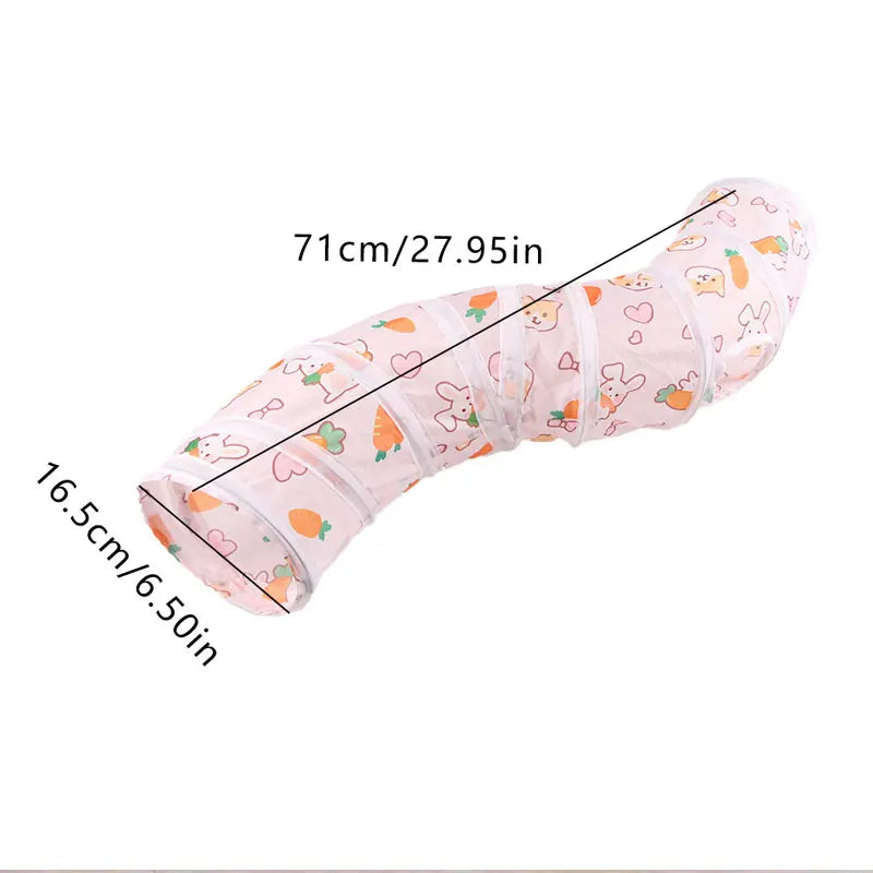 Three-Door Rabbit Tunnel - Foldable toy tube, suitable for hiding places for small pets