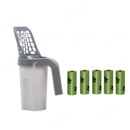 Cat Litter Shovel with Refill Bag For Pet Filter Clean Toilet Garbage Picker Cat Supply Cat Litter Scoop Box Self Cleaning Tools