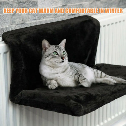 Cat Hanging Bed Pet Animal Radiator Bed Warm Fleece Basket Cradle Hammock Metal Iron Frame Removable Cat Hammock