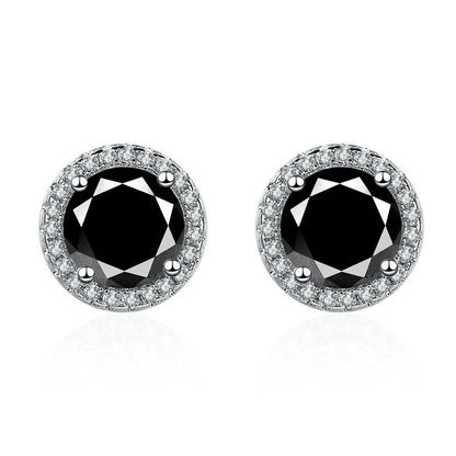 925 Sterling Silver Stud Earrings | Zircon and Colored Gemstone Elegant Jewelry