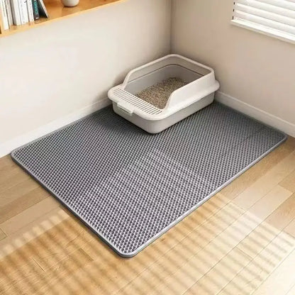 Cat Litter Mat, Double Layer Trapping Mat, Litter Box Filter Pad, Waterproof & Anti-Slip, Prevents Litter Tracking