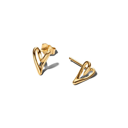 925 Silver Heart and Butterfly Stud Earrings | Elegant Fine Jewelry Gift for Women