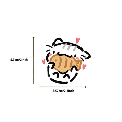 54pcs Transparent Cartoon Cat Stickers | Waterproof PET Decals for Guitar & Journals
