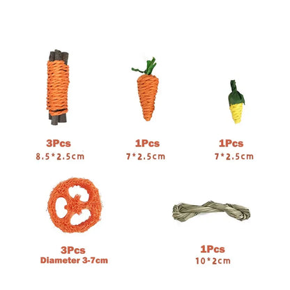 Rabbit Chew Toys For Teeth Grinding Bunny Molar Toys Improve Dental Health For Hamsters Chinchillas Guinea Pigs Wooden Snack