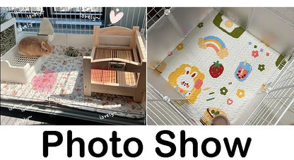 Rabbit Floor Mat Pet Sofa Cushion Training Pad Four Seasons Universal Cage Mat Cat Dog Sleeping Blanket Fence Pad Bunny Supplies