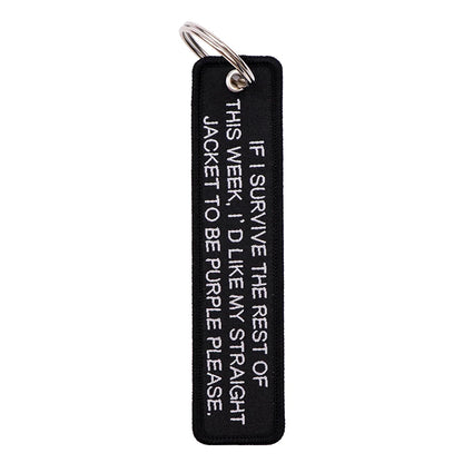 Embroidered Quote Key Fob | Personalized Gift Keyring