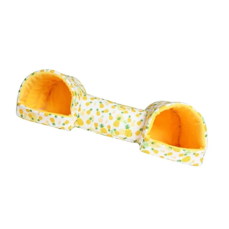 Hamster Tunnel Bed Tunnel Rabbits Toy Soft Cave House for Hamster for Guinea Pigs, Gerbils Molar Toy Bed