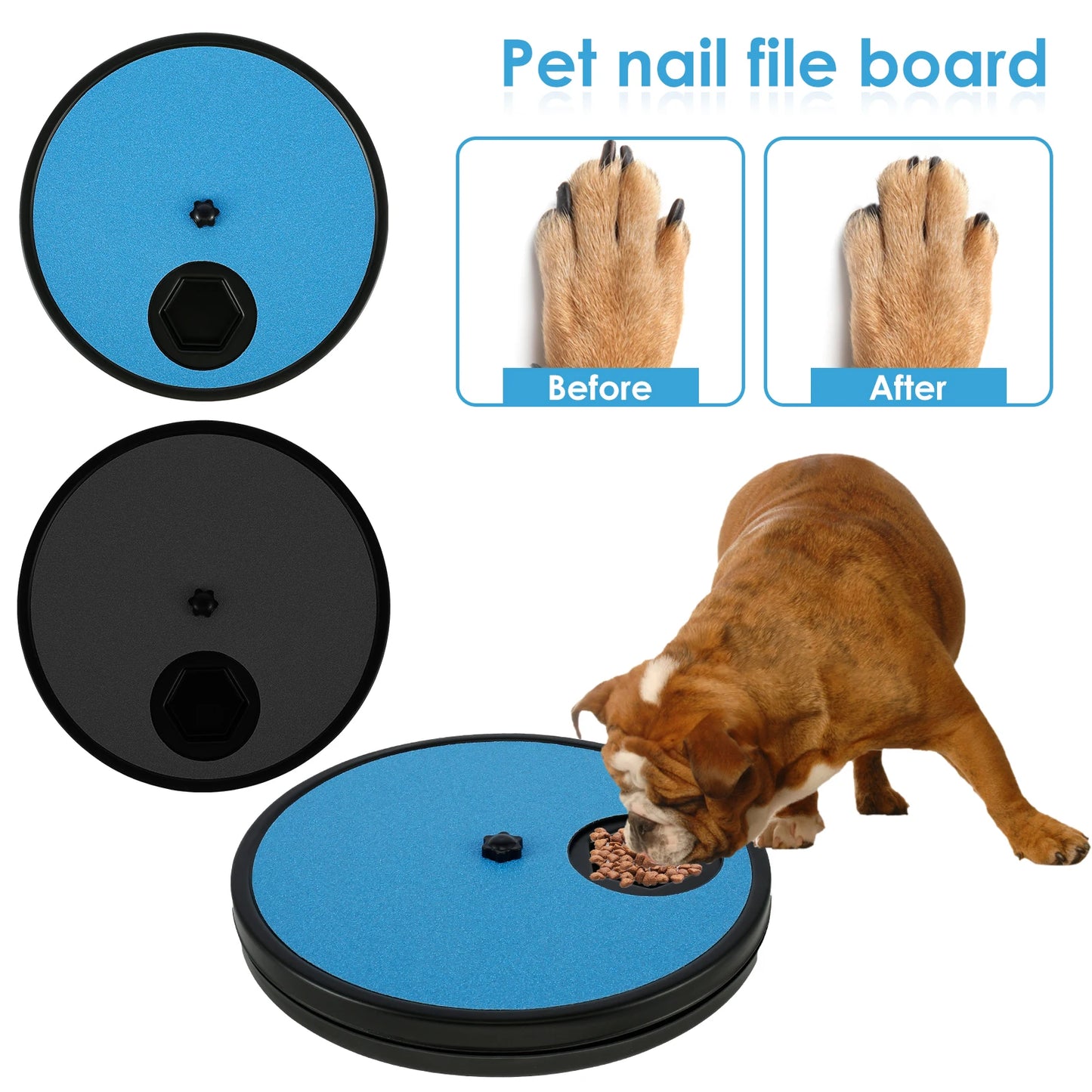 Round Dog Nail Scratch Board 360° Rotating Dog Scratch Pad with Snack Compartments Interactive Pet Toy Pet Supplies Accessories