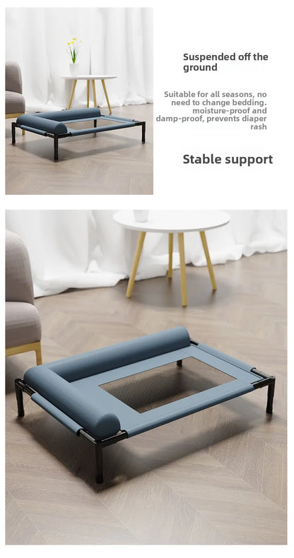 Summer Pet Folding Bed - Breathable & Moisture-Resistant Cat & Dog Bed for All Seasons