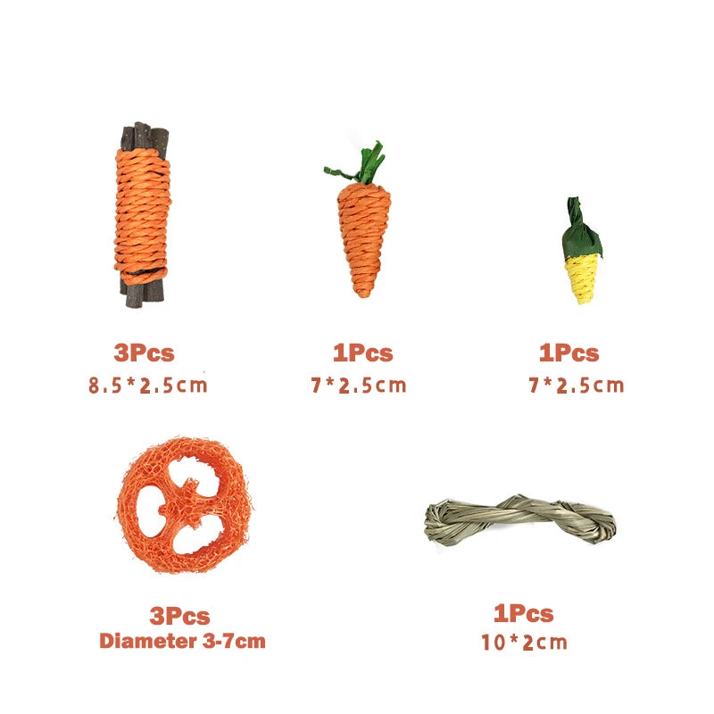 Rabbit Chew Toys For Teeth Grinding Bunny Molar Toys Improve Dental Health For Hamsters Chinchillas Guinea Pigs Wooden Snack