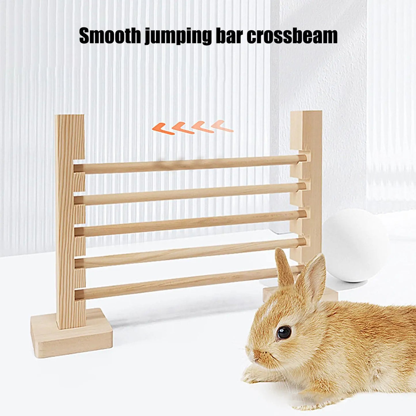 Rabbit Exercise Obstacle Wooden Bunny Agility Equipment Adjustable Height Small Animal Toy Training Games for Pet Habitat Ferret