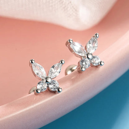Heart Stud Earrings | Screw Back Cartilage Earrings for Women