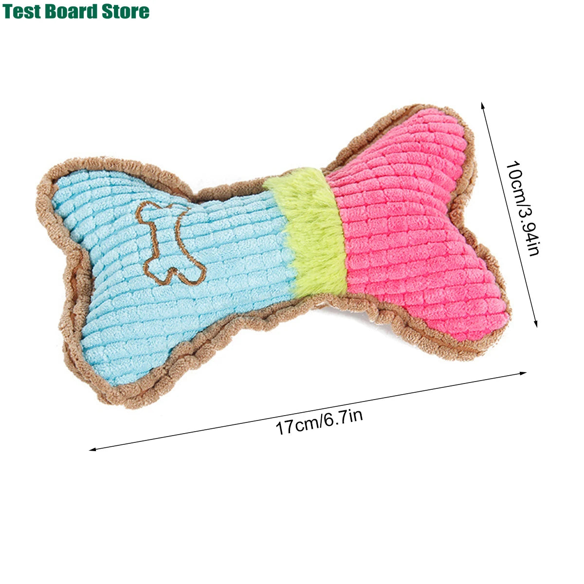 1Pce bite resistant pet sound toy, dog plush bone shaped chew toy, suitable for small and medium-sized puppies