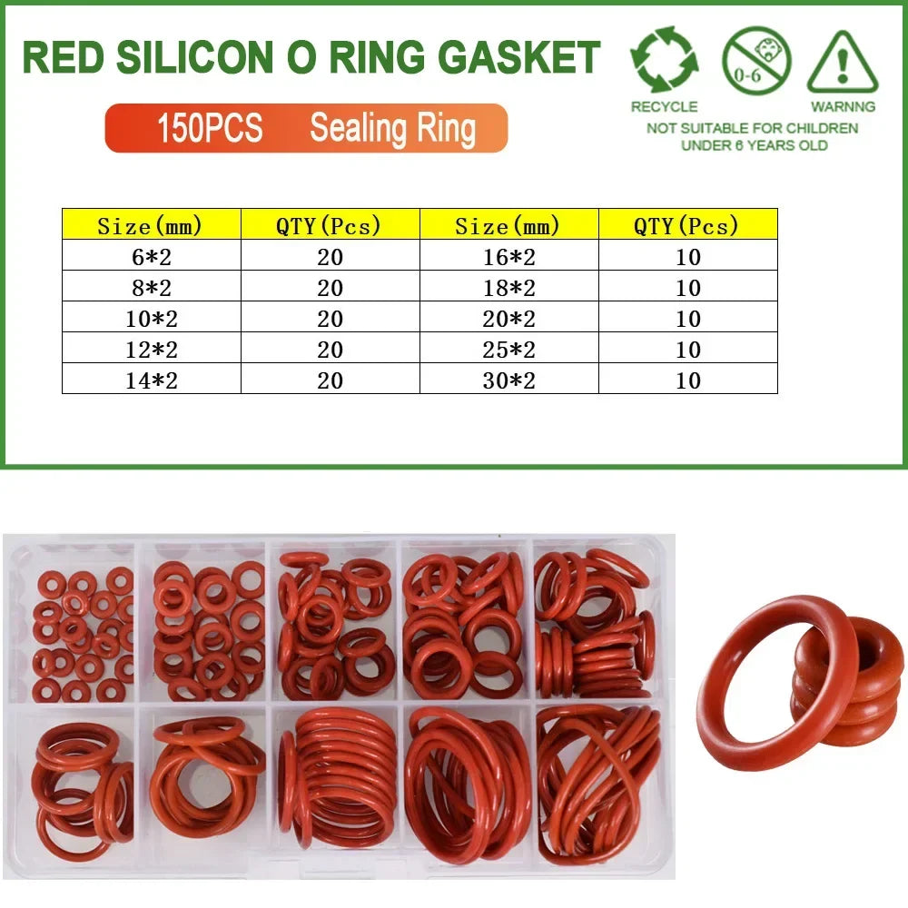 Red Silicone O-Ring Sealing Gasket | Food Grade VMQ Rubber Washer for Cooker