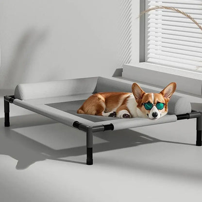 Pet Furniture Mesh Elevated Dog Beds Breathable Removable Raised Dog Bed with Pillow Outside Dog Bed Cat Patio Sunbathing