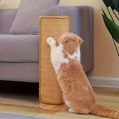 Sturdy Vertical Cat Scratching Pad Beige with Hanging Ball, Space-saving Indoor Anti-scratch Sofa Protector Pet Cat Mat