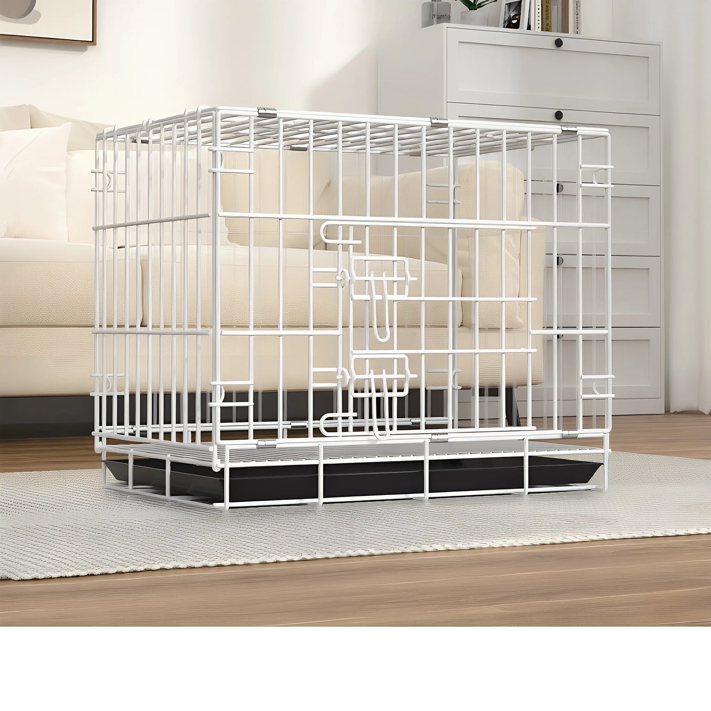 Dog Cage, Small and Medium-Sized Dog, Pet Cage, Fence, Thickened, Large Dog, Household Folding Dog Bed, Car Cage, Cat Cage