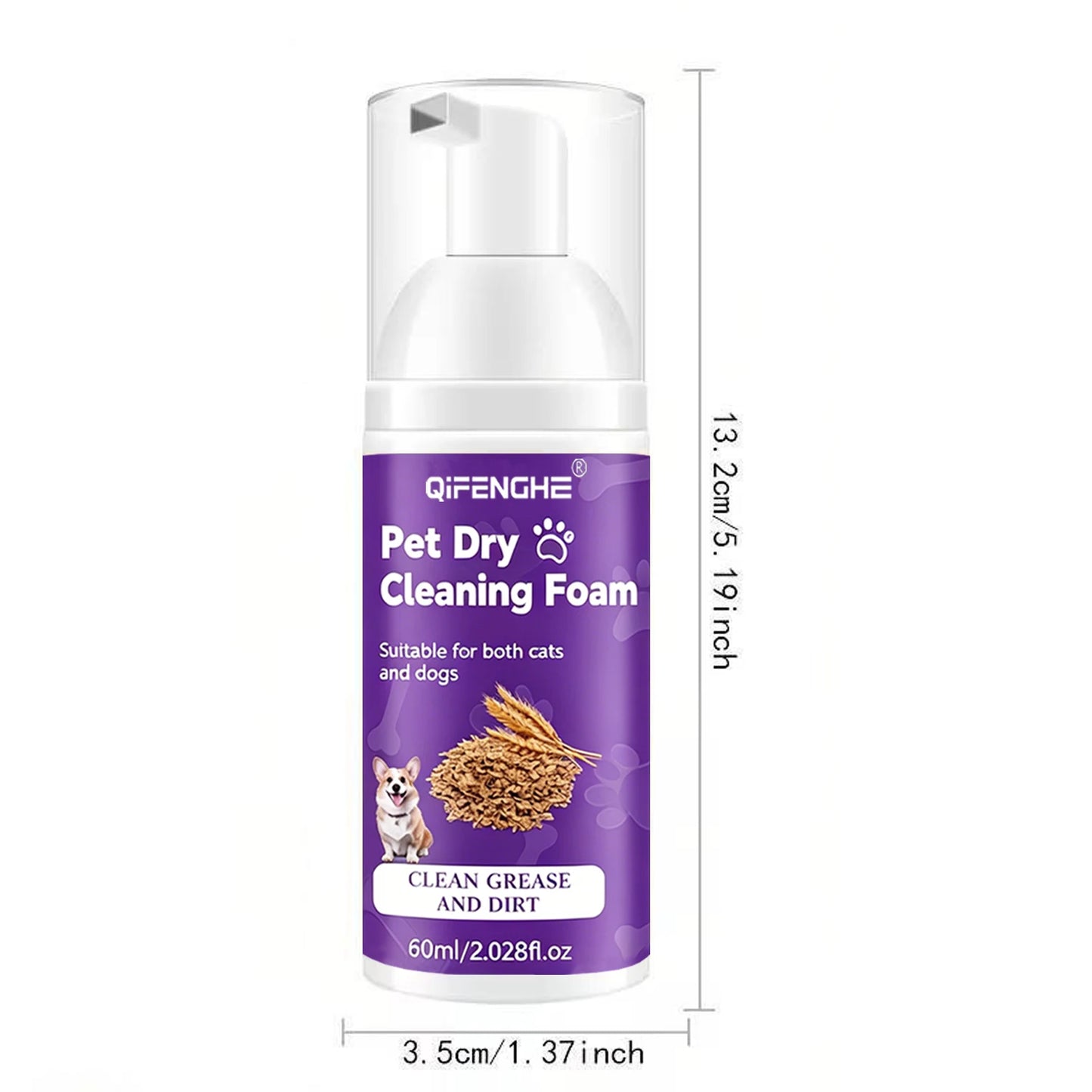 Pet Dry Shampoo for Dogs & Cats - Waterless Foam No Rinse, Deodorizing & Cleaning for Puppy Kitten