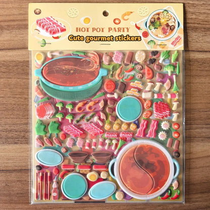 9 Styles Cute Double Layer 3D Foam Stickers | Alphabet Cars Food Cartoon for Notebook Journal Phone Case Decoration