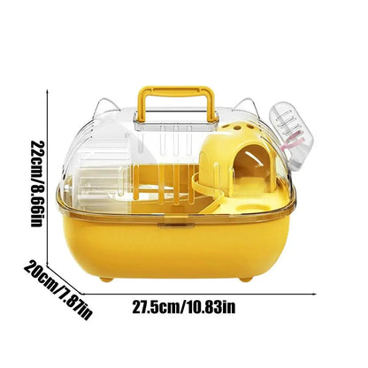 Hamster Carrier Bag Double Layer Clear Cover Outing Cage Travel Hamster Cage For Rabbits Rodents Lizards Transport Short Trip