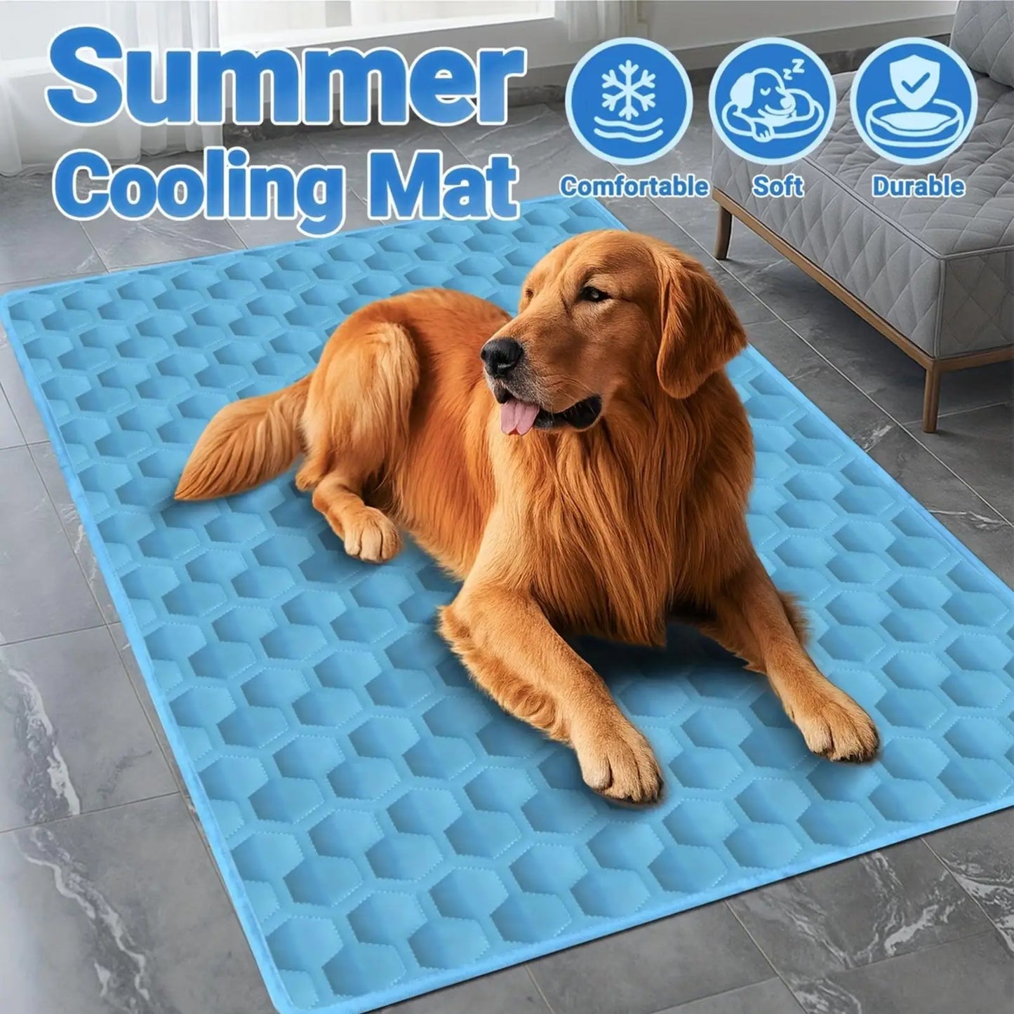Pet Cooling Mat Chew-Resistant Cushion Pet Cats Bed Cooling Mat for Small Medium Large Breeds Animals Resting Camping Travel