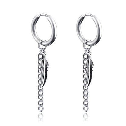 Fashion Punk Gothic Stainless Steel Drop Earrings | Unisex Stud Earrings for Men Women