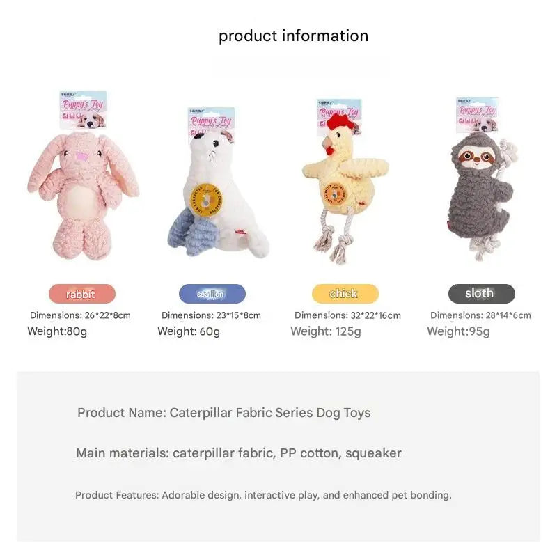 Plush Squeaky Dog Toys for Boredom, Chew Resistant Interactive Puppy Chew Toys for Medium Large Dogs
