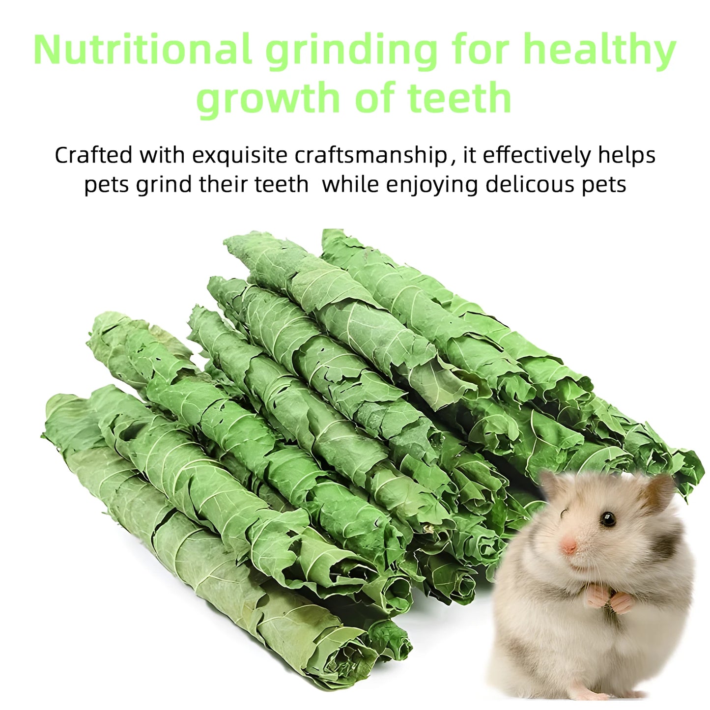 Rabbit Hamster Teeth Grinding Toys, Snacks, Natural Air Dried Natural Mulberry Leaf, The Toy of Choice for Small Pets
