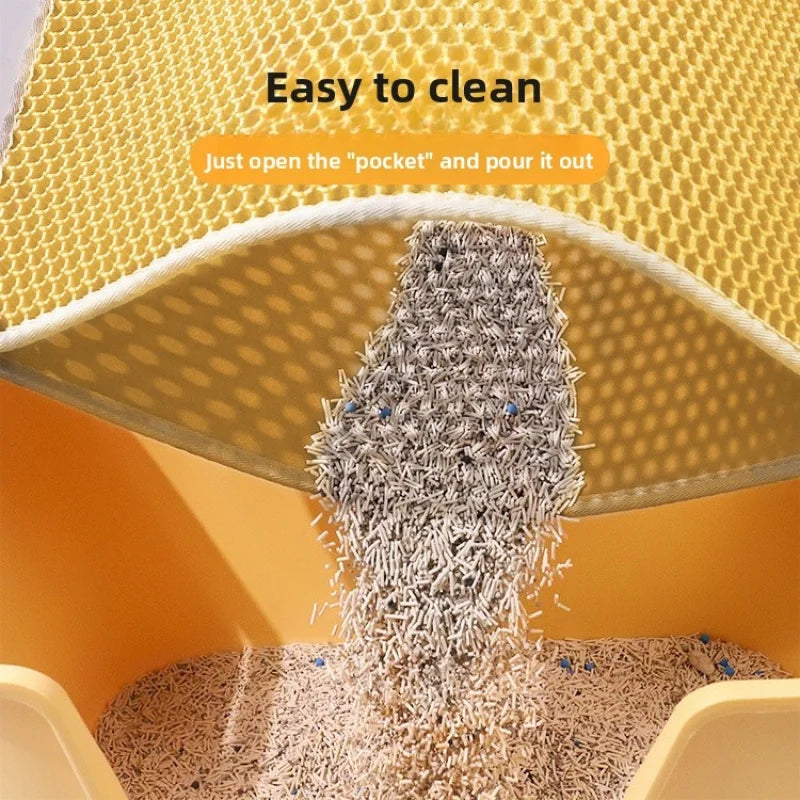 Cat Litter Mat, Double Layer Trapping Mat, Litter Box Filter Pad, Waterproof & Anti-Slip, Prevents Litter Tracking