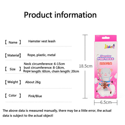 Small Animal Pet Leash Adjustable Soft Set Bird Mouse Hamster Ferret Pigskin Strap Bite Resistant Leash Guinea Pig Accessories