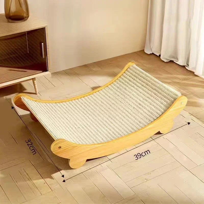 Wooden Cat Scratching Pad Detachable Wear-resistant Cat Scratch Board Multifunctional Cat Bed Grinding Claw Toy for Kitten
