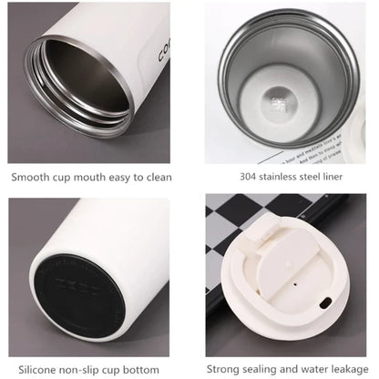 Double Stainless Steel Thermo Cafe Mug | Leak-Proof Travel Thermos for Coffee Tea