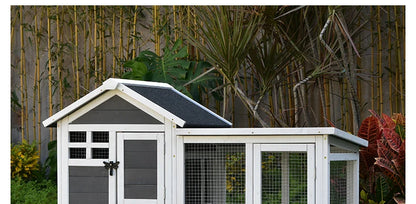 Rabbit Cage Anti Spray Urine Deluxe Double Drawer Rabbit Hutch Solid Wood Pigeon Coop Chicken Cage Bottom Mesh Outdoor