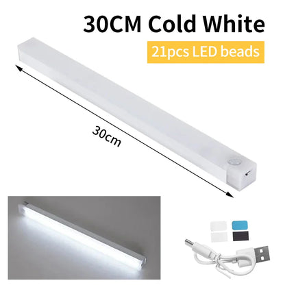Rechargeable LED Motion Sensor Night Light | Magnetic Strip Light for Cabinet Bedside Closet