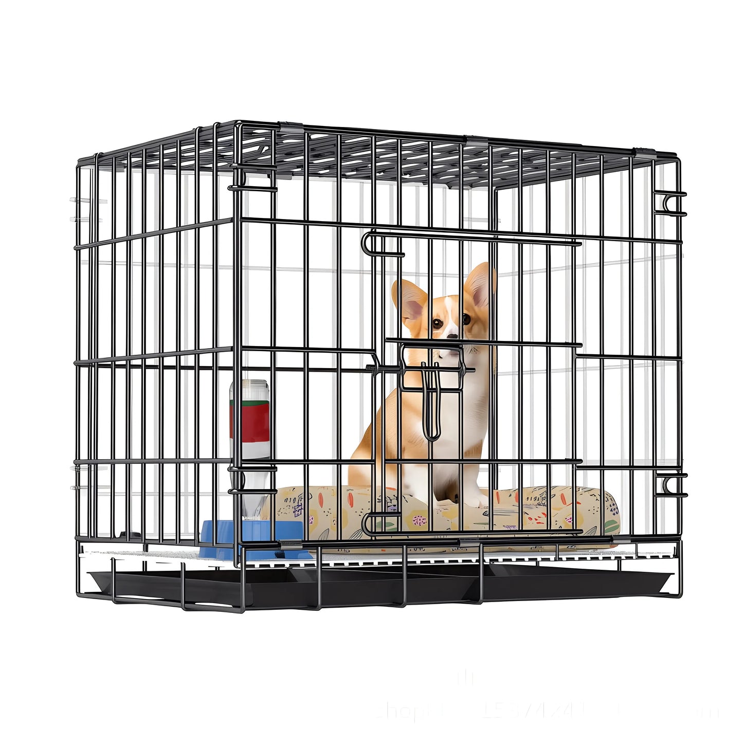 Dog Cage, Small and Medium-Sized Dog, Pet Cage, Fence, Thickened, Large Dog, Household Folding Dog Bed, Car Cage, Cat Cage