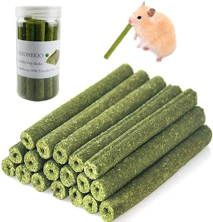 Pets Chewing Toys Carrot Timothy Hay Molar Sticks for Rabbits Guinea Pig Hamsters Chinchilla Bunny Chew Toys Teeth Treats