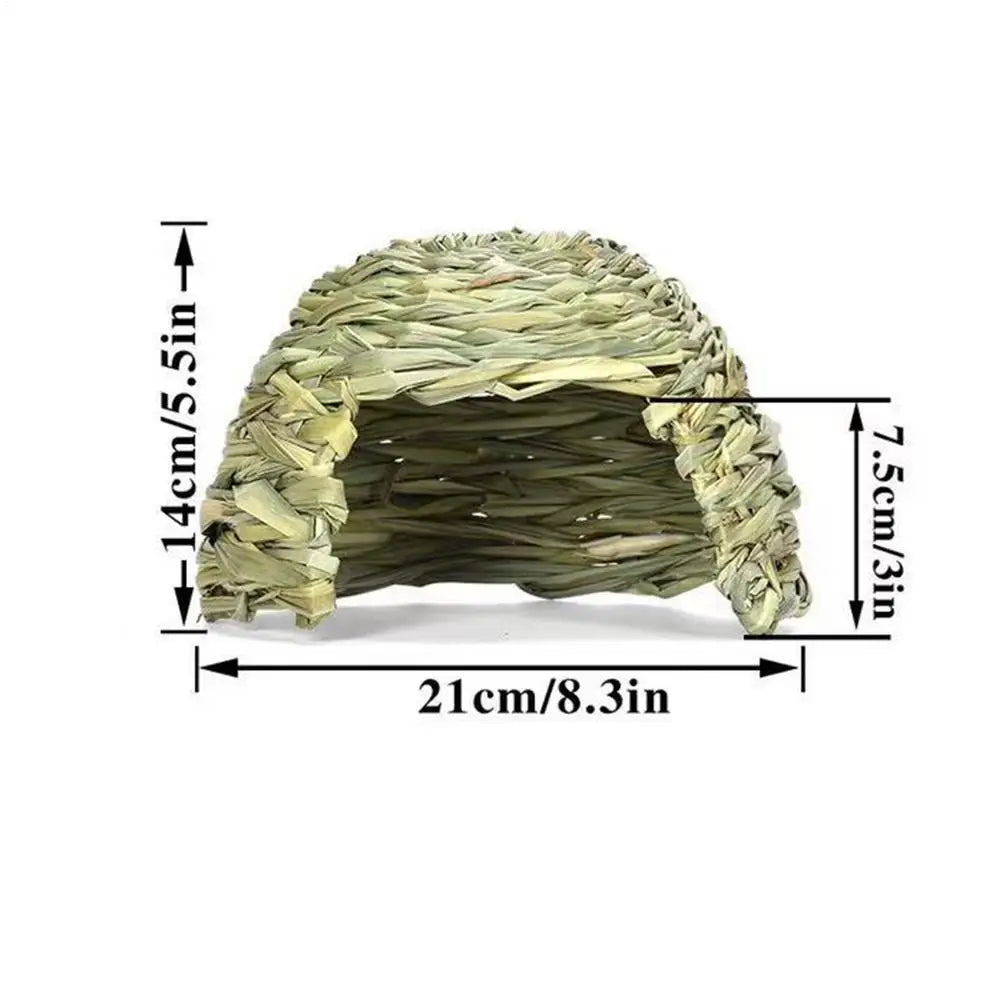 Hamster Grass Cave House For Small Animal Hideouts House Play Cave Habitat Decors For Ferrets Cage Pet Supply