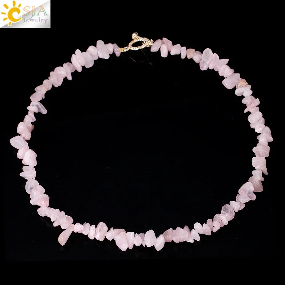 Natural Chip Stone Choker Necklace | Bohemia Crystal Bead Jewelry