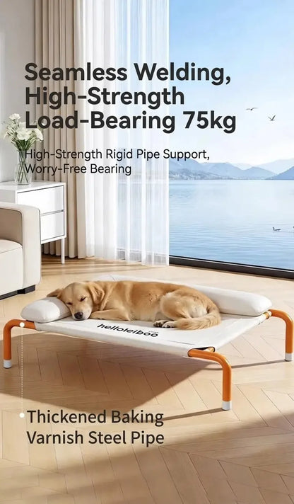 Pet Furniture Mesh Elevated Dog Beds Breathable Removable Raised Dog Bed with Pillow Outside Dog Bed Cat Patio Sunbathing