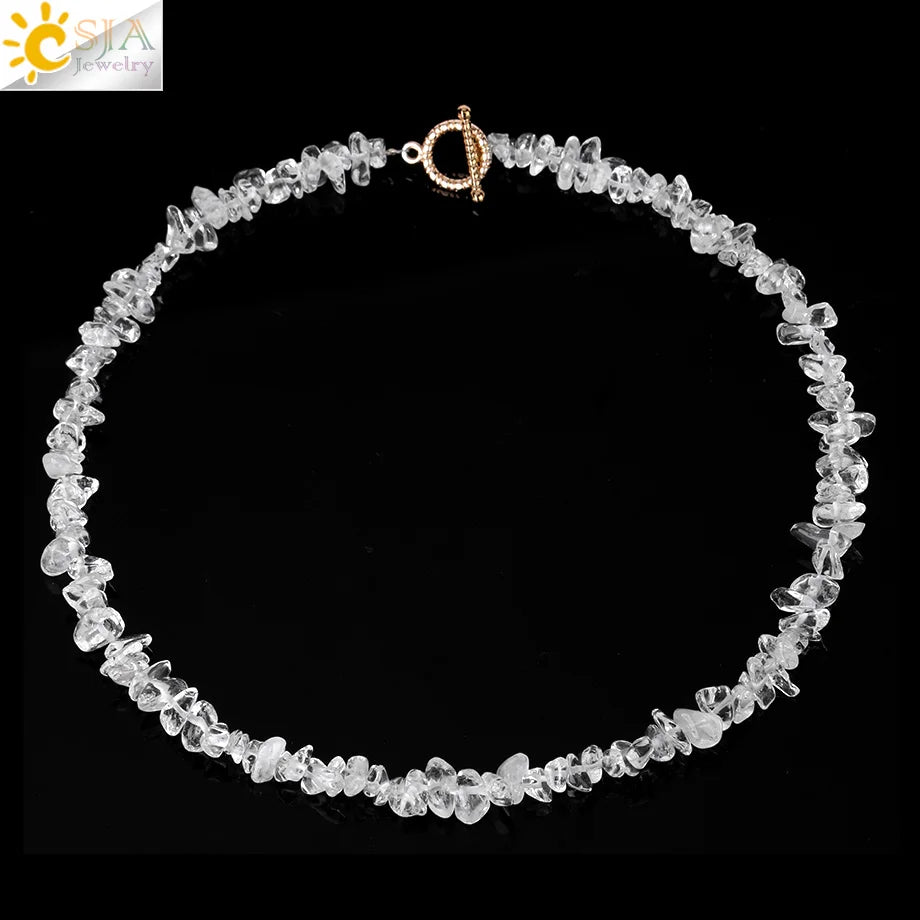 Natural Chip Stone Choker Necklace | Bohemia Crystal Bead Jewelry