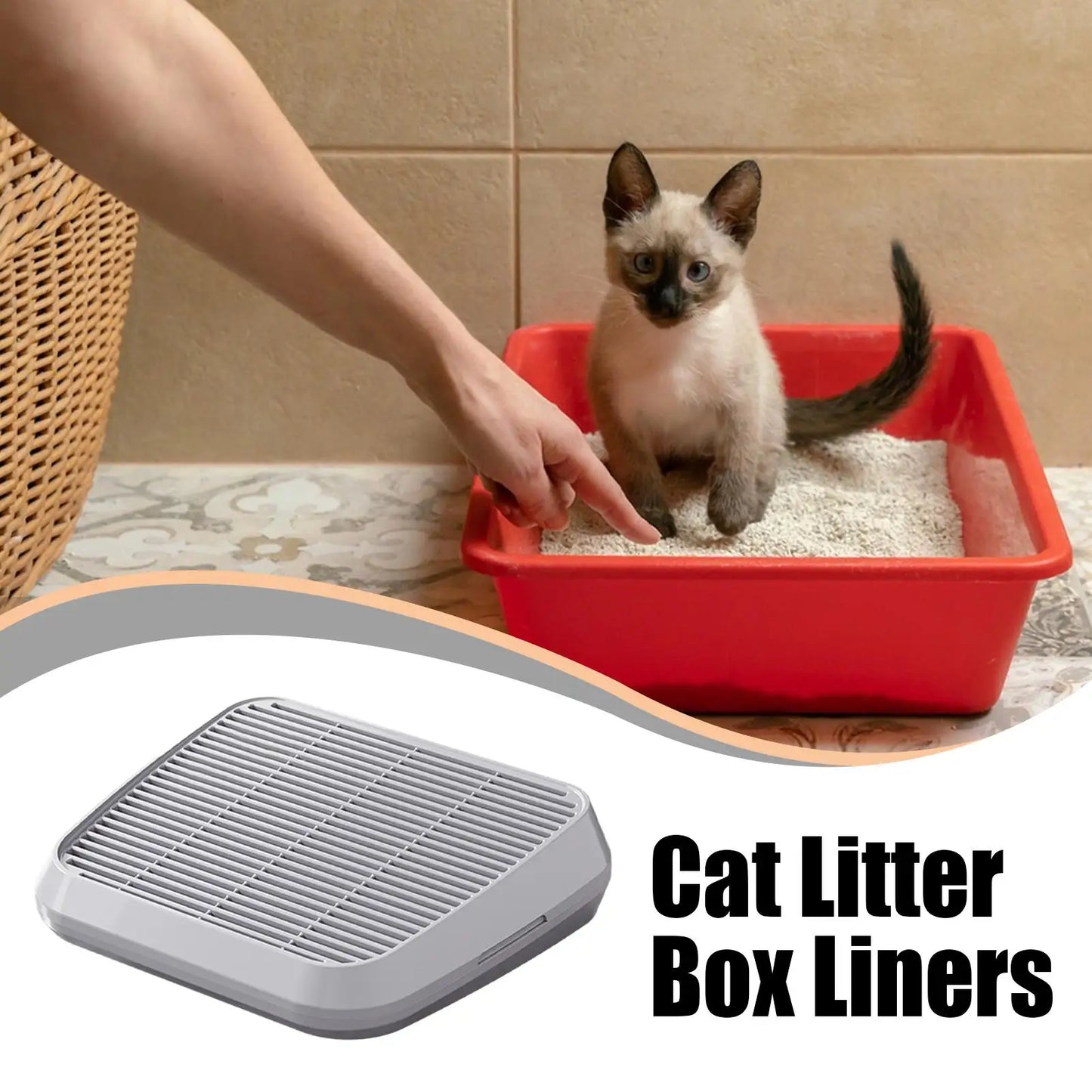 Cat Litter Tray With Sand Control Mechanism Double-layer Filtration Ramp Elevated Non-Slip Tray Anti Tracking Easy Cleaning