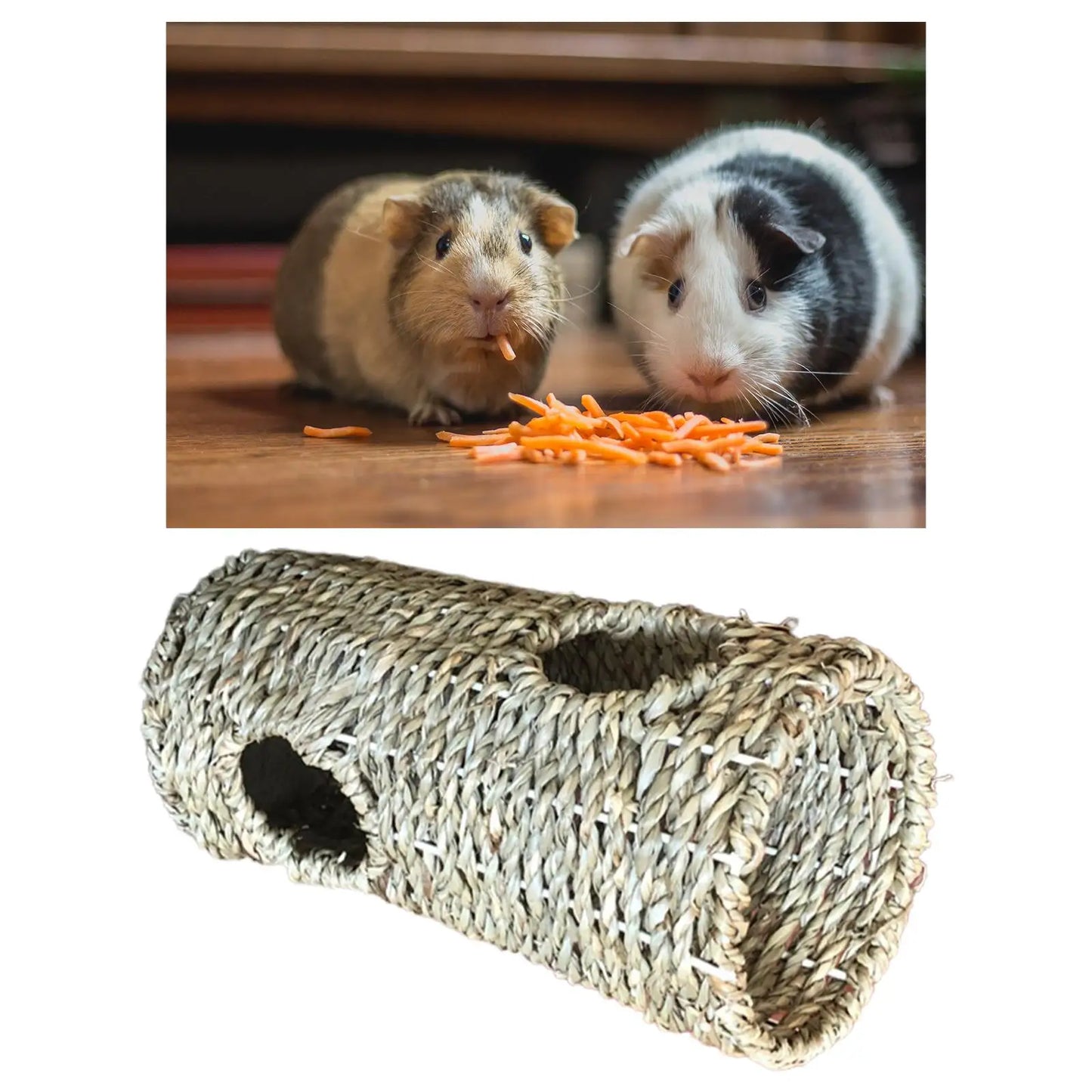 Hamster Grass Tunnel Durable Lightweight Tube Burrow House Straw Tunnel for Hamster Hedgehog Mice Ferrets Small Sized Animals