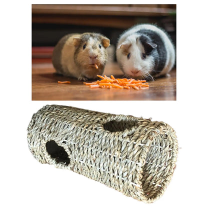 Hamster Grass Tunnel Durable Lightweight Tube Burrow House Straw Tunnel for Hamster Hedgehog Mice Ferrets Small Sized Animals