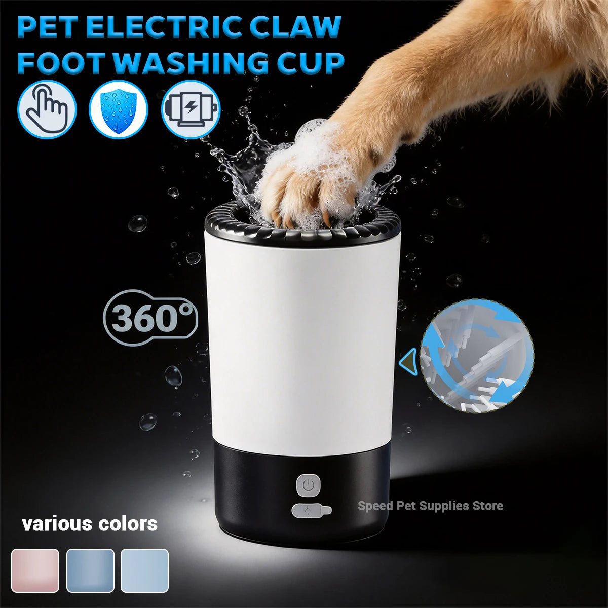 Pet Foot Washing Machine Electric Pet Paw Cleaner Automatic Dog Quick Cleaner Pet Paw Portable Low Noise Waterproof Foot Cup