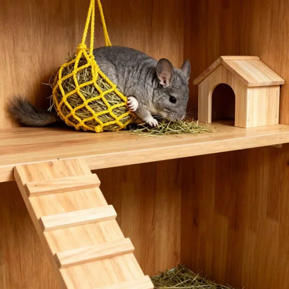 Hanging Rabbit Hay Feeder Ball Holder Food Rack Durable Cage Small Pet Feeding Bowl for Hedgehog Ferret Gerbils Pets Supplies