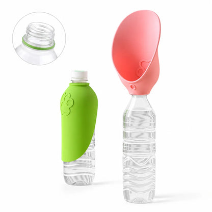 Pet Outdoor Water Dispenser, Portable Dog Water Cup, Eco-friendly Foldable Leaf-shaped Silicone Universal Bottle Mouth