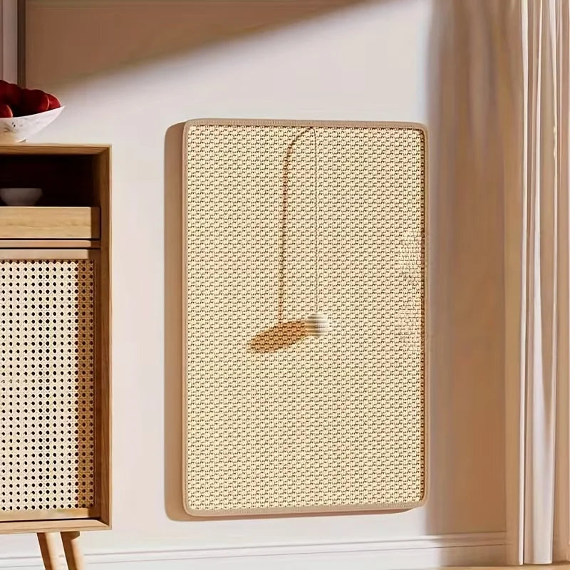 Sturdy Vertical Cat Scratching Pad Beige with Hanging Ball, Space-saving Indoor Anti-scratch Sofa Protector Pet Cat Mat